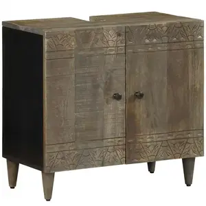 vidaXL Armoire lavabo de salle de bain bois massif de manguier pas cher