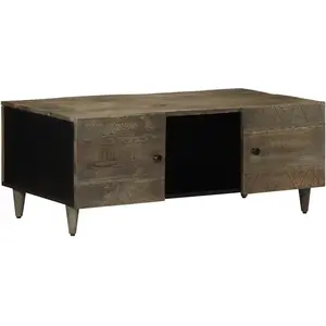 vidaXL Table basse gris clair 100x54x40 cm bois massif de manguier pas cher
