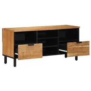 Comparateur de prix : vidaXL Buffet Tv Vidaxl 100x33,5x46 Cm En Bois Massif D'acacia