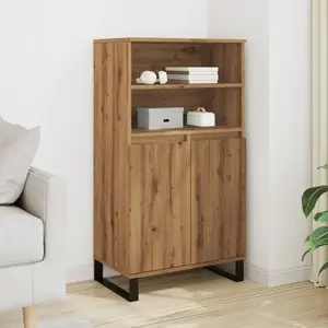 vidaXL Buffet haut chêne artisanal 60x36x110 cm bois d'ingénierie pas cher