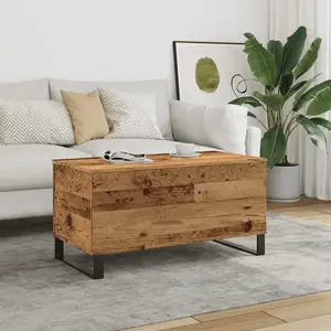 vidaXL Table basse vieux bois 90x44,5x45 cm bois d'ingénierie pas cher