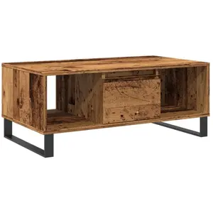 vidaXL Vidaxl Table Basse Vieux Bois 90x50x36,5 Cm Bois D'ingénierie pas cher