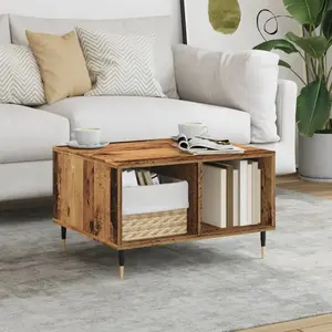 vidaXL Table basse vieux bois 60x50x36,5 cm bois d'ingénierie pas cher