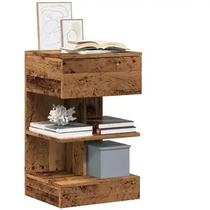 vidaXL Tables de chevet 2 pcs vieux bois 40x35x65 cm bois d’ingénierie pas cher