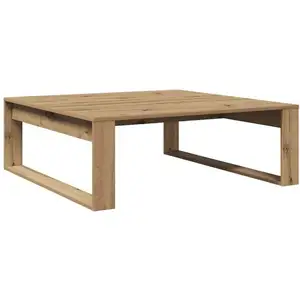 vidaXL Table basse chêne artisanal 100x100x35 cm bois d'ingénierie pas cher