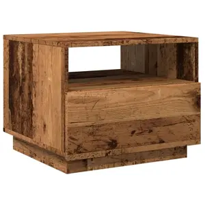 Vidaxl - Table basse avec lumières led vieux bois 50x49x40 cm Old wood pas cher