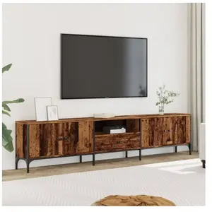 vidaXL Meuble TV avec tiroir vieux bois 200x25x44 cm bois d'ingénierie pas cher