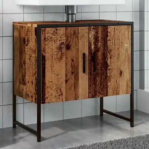 Comparateur de prix : vidaXL Armoire lavabo de salle de bain vieux bois 60x33x60 cm