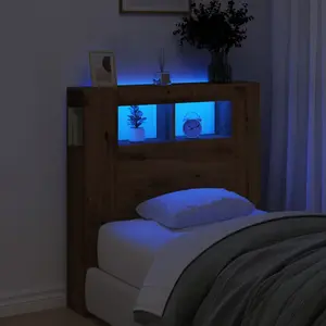 Comparateur de prix : vidaXL Tête de lit à LED chêne artisanal 100x18,5x103,5 cm