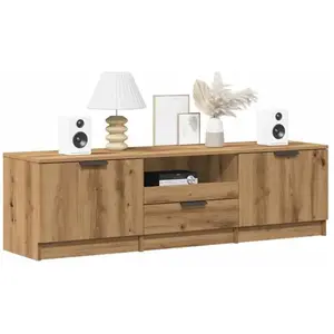 Meuble TV chêne artisanal 140x35x40 cm bois d'ingénierie vidaXL pas cher