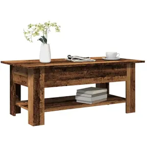 vidaXL Table basse vieux bois 102x55x42 cm bois d'ingénierie pas cher