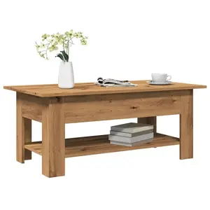 vidaXL Table basse chêne artisanal 102x55x42 cm bois d'ingénierie pas cher