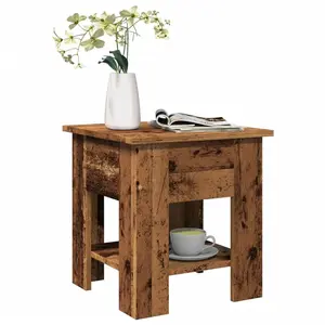 vidaXL Table basse vieux bois 40x40x42 cm bois d'ingénierie pas cher