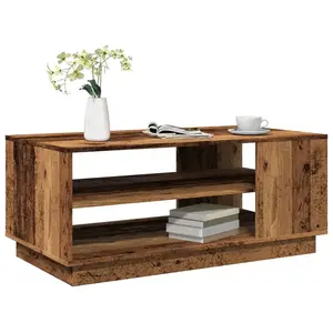 vidaXL Table basse vieux bois 102x55x43 cm bois d'ingénierie pas cher