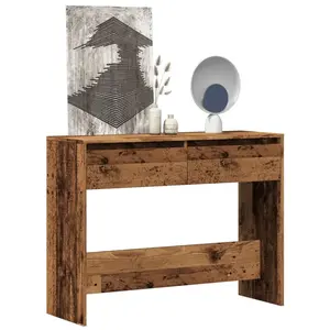 vidaXL Table console vieux bois 100x35x76,5 cm bois d'ingénierie