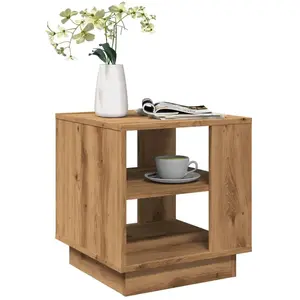 vidaXL Table basse chêne artisanal 40x40x43 cm bois d'ingénierie