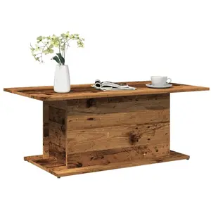 vidaXL Table basse vieux bois 102x55,5x40 cm bois d'ingénierie pas cher