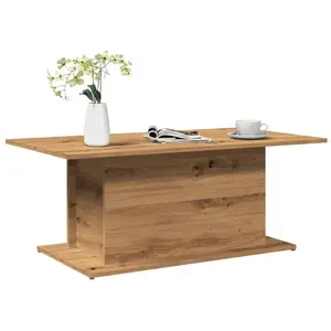 Comparateur de prix : vidaXL Table basse chêne artisanal 102x55,5x40 cm bois d'ingénierie