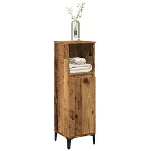 vidaXL Armoire de salle de bain vieux bois 30x30x100cm bois ingénierie pas cher