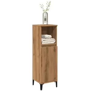 vidaXL Armoire de salle de bain chêne artisanal 30x30x100 cm pas cher