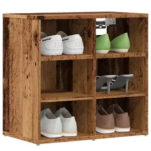 vidaXL Armoires à chaussures 2 pcs vieux bois 52x30x50 cm pas cher