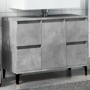Comparateur de prix : vidaXL Meuble d'évier gris béton 80x33x60 cm bois d'ingénierie