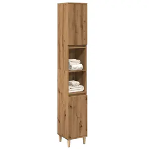 vidaXL Armoire de salle de bain chêne artisanal 30x30x190 cm pas cher