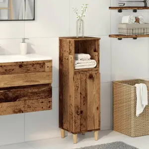 vidaXL Armoire de salle de bain vieux bois 30x30x100cm bois ingénierie pas cher