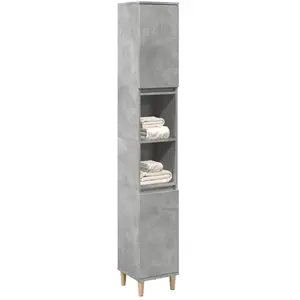 vidaXL Armoire de salle de bain gris béton 30x30x190 cm pas cher
