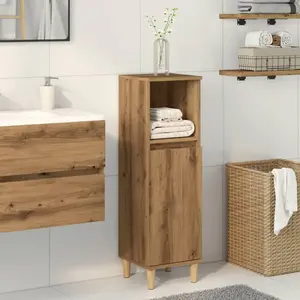 vidaXL Armoire de salle de bain chêne artisanal 30x30x100 cm pas cher