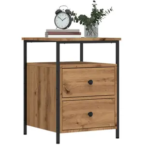 vidaXL Table de chevet chêne artisanal 44x45x60 cm bois d'ingénierie pas cher