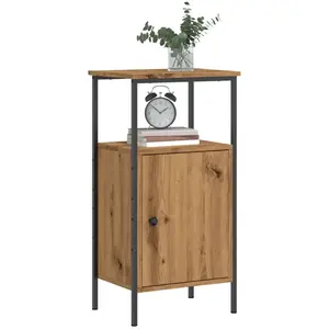 vidaXL Table de chevet chêne artisanal 41x31x80 cm bois d'ingénierie pas cher