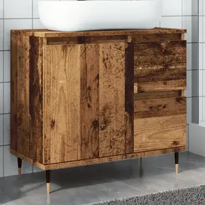 Comparateur de prix : vidaXL Armoire de salle de bain vieux bois 65x33x60 cm bois ingénierie