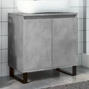 vidaXL Vidaxl Armoire De Bain Gris Béton 58x33x60 Cm Bois D'ingénierie