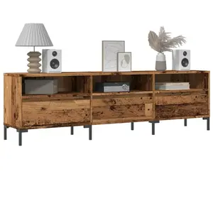 vidaXL Meuble TV vieux bois 150x30x44,5 cm bois d'ingénierie pas cher