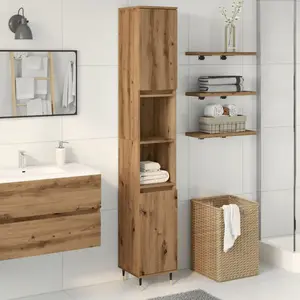 vidaXL Armoire de salle de bain chêne artisanal 30x30x190 cm pas cher