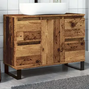 Comparateur de prix : vidaXL Armoire de salle de bain vieux bois 80x33x60 cm bois ingénierie