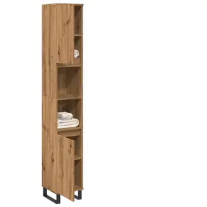 vidaXL Vidaxl Armoire De Salle De Bain Chêne Artisanal 30x30x190 Cm pas cher