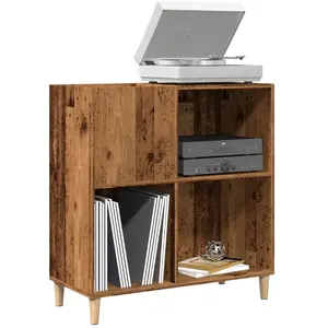 vidaXL Armoire à disques vieux bois 84,5x38x89 cm bois d'ingénierie pas cher