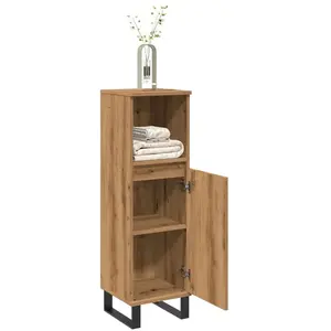 vidaXL Armoire de salle de bain chêne artisanal 30x30x100 cm pas cher