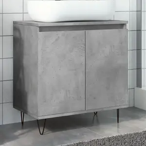 vidaXL Armoire de bain gris béton 58x33x60 cm bois d'ingénierie pas cher