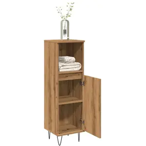 vidaXL Armoire de salle de bain chêne artisanal 30x30x100 cm pas cher