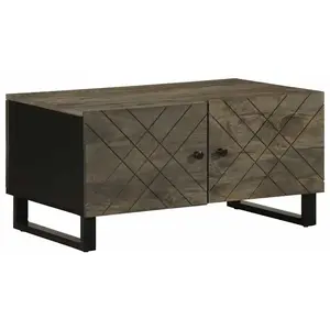 vidaXL Table basse noir 80x50x40 cm bois massif de manguier pas cher