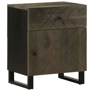 Comparateur de prix : vidaXL Table de chevet noir 50x33x60 cm bois de manguier massif