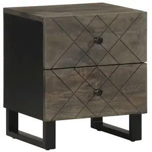 vidaXL Table de chevet noir 40x33x46 cm bois de manguier solide pas cher