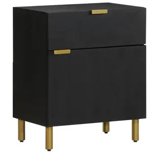vidaXL Table de chevet noir 50x33x60 cm bois d'ingénierie pas cher