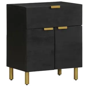 vidaXL Table de chevet noir 50x33x60 cm bois d'ingénierie