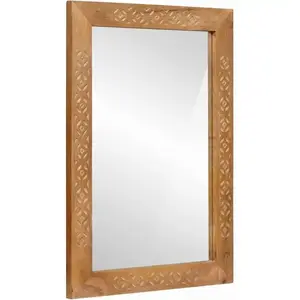 vidaXL Miroir Marron clair 57 x 70 x 3 cm bois de manguier massif pas cher