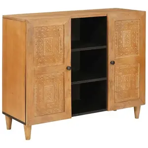vidaXL Buffet Marron clair 33,5 x 90 x 75 cm pas cher
