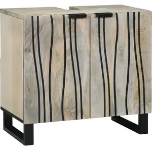 vidaXL Meuble de Lavabo de Salle de Bain Blanc 62 x 33 x 58 cm pas cher
